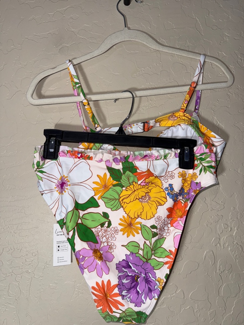 Cupshe NWT floral underwire high rise bikini size large - Picture 9 of 9